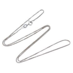 Estate Italy Sterling Silver 925 1mm Box Chain Necklace 18.25"